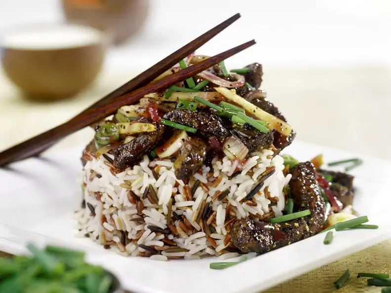 Wildreis mit Rindfleisch