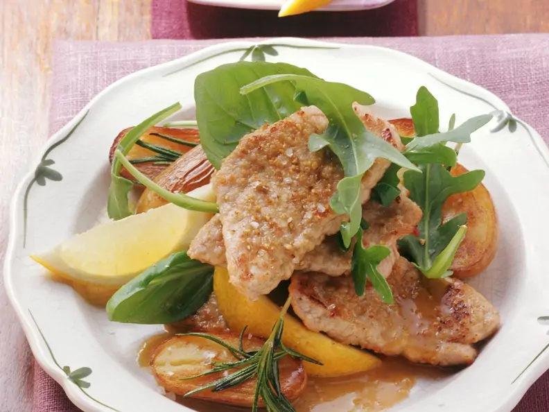 Schnitzel mit Zitronensoße auf italienische Art