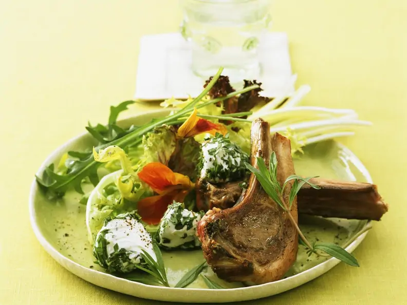 Lammchops mit Frischkäse
