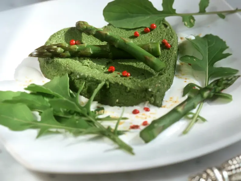 Mousse aus grünem Spargel