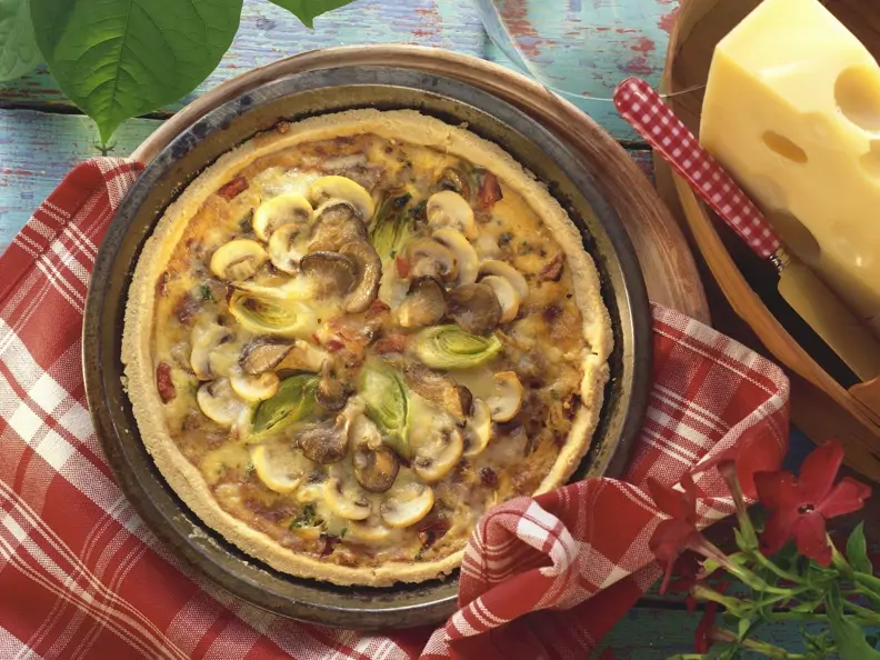 Quiche mit Pilzen und Lauch