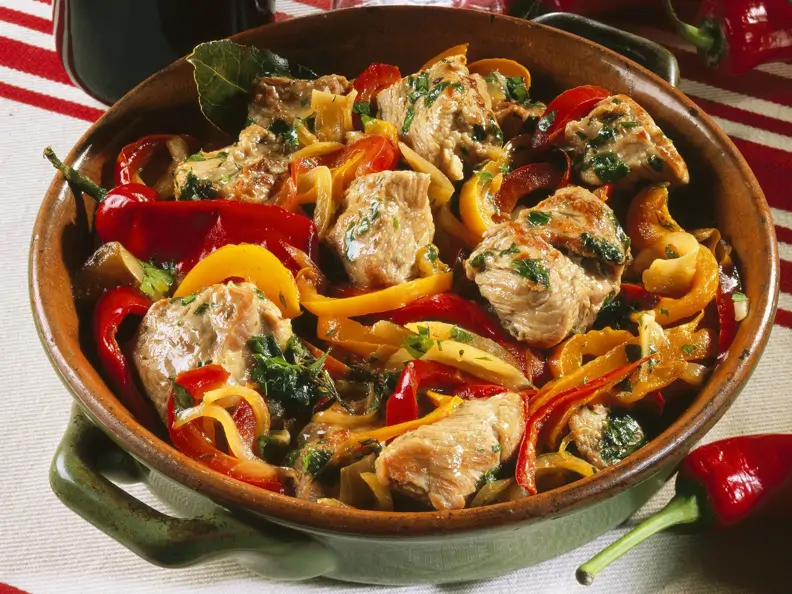 Kalbsragout mit Paprika