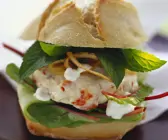 Shrimpsburger mit Joghurt und Minze