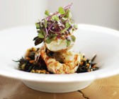 Salat mit Shrimps und Kresse