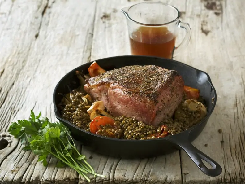 Roastbeef mit Linsen
