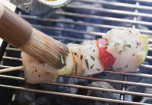 Gegrillter Fischspieß