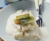 Gedämpfter Heilbutt mit Lauch