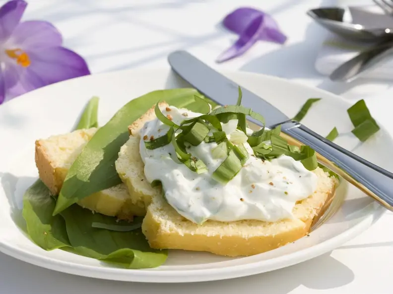 Maisbrot mit Quark und Bärlauch