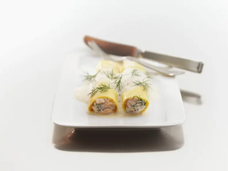 Cannelloni mit Lachs-Crevetten-Füllung