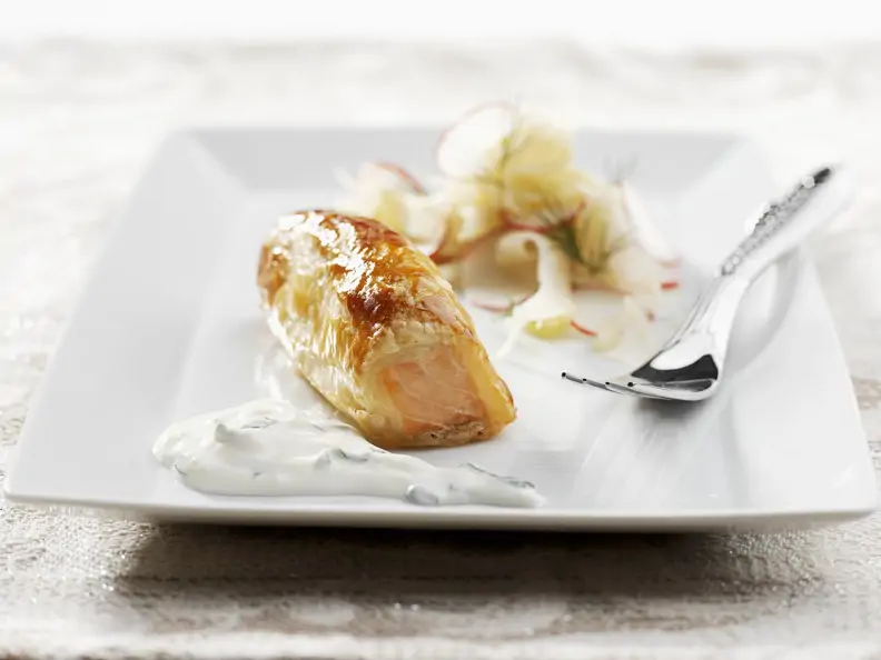 Lachsfilet mit Blätterteigmantel