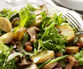 Herbstsalat mit gebratenen Pilzen