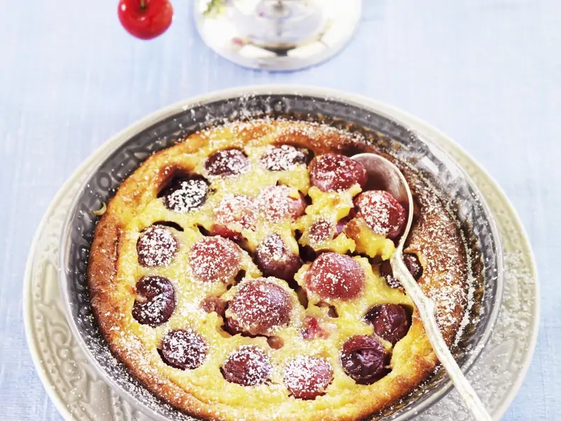 Quarkauflauf mit Kirschen