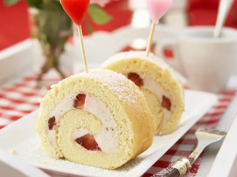 Erdbeerrolle mit Mascarpone