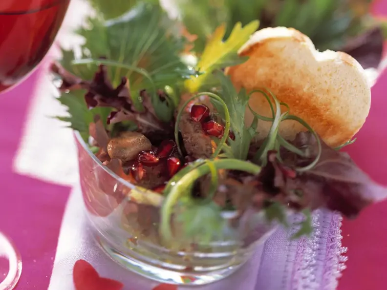 Entenlebersalat mit Granatapfel