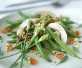 Bohnensalat mit Champignons und Senfdressing