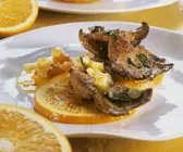 Gebratene Kalbsleber mit Orangen