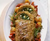 Lammhackbraten mit Spinat gefüllt
