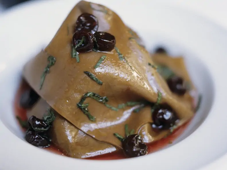 Hähnchen in Schokolasagneblättern mit Cranberriesoße