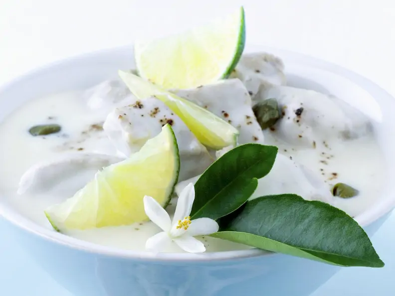Kalbsragout mit Limette und Kapern