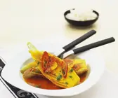 Gedämpfter Orangenfenchel mit Reis