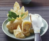 Ausgebackene Bananen mit Kokoseiscreme