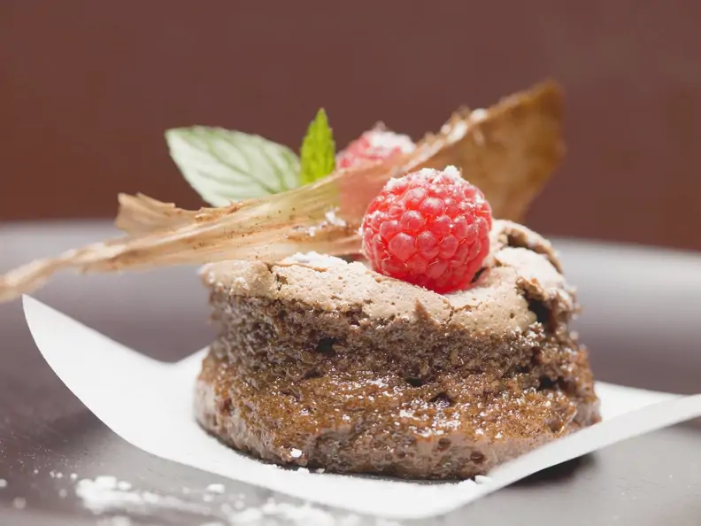 Schokosoufflee mit Karamell