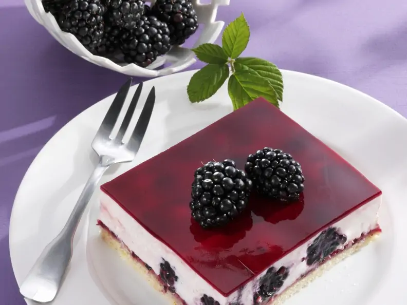 Joghurtschnitte mit Brombeeren