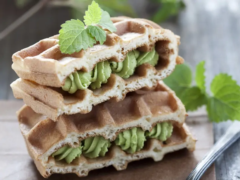 Waffeln mit Apfelcreme-Füllung