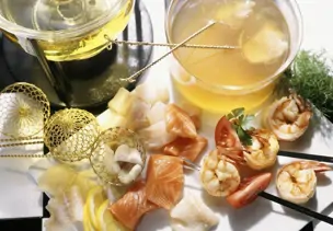 Fondue mit Fisch