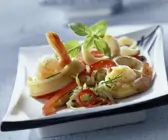 Scharfe Meeresfrüchte mit Paprika aus dem Wok