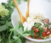 Tomaten-Kräutersalat mit Ziegenkäse