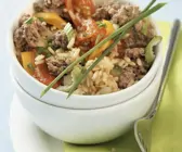 Reis-Gemüsepfanne mit Hackfleisch