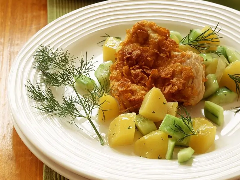 Putenschnitzel mit Kartoffelgemüse