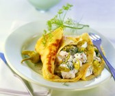 Pfannkuchen mit Käsefüllung