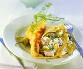 Pfannkuchen mit Käsefüllung