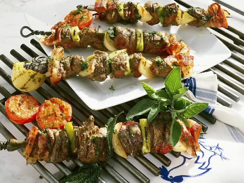Leber-Speck-Spieße vom Grill