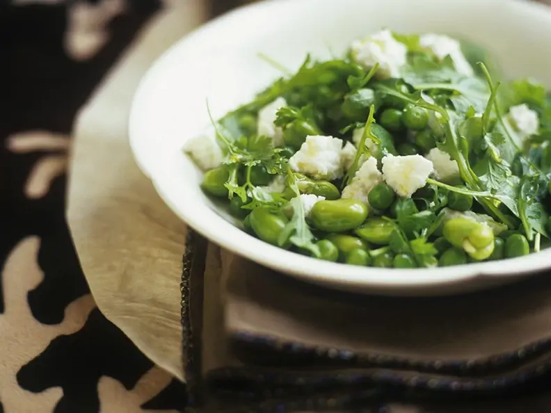 Grüner Bohnen-Erbsensalat