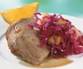 Putenbraten mit Rotkohl