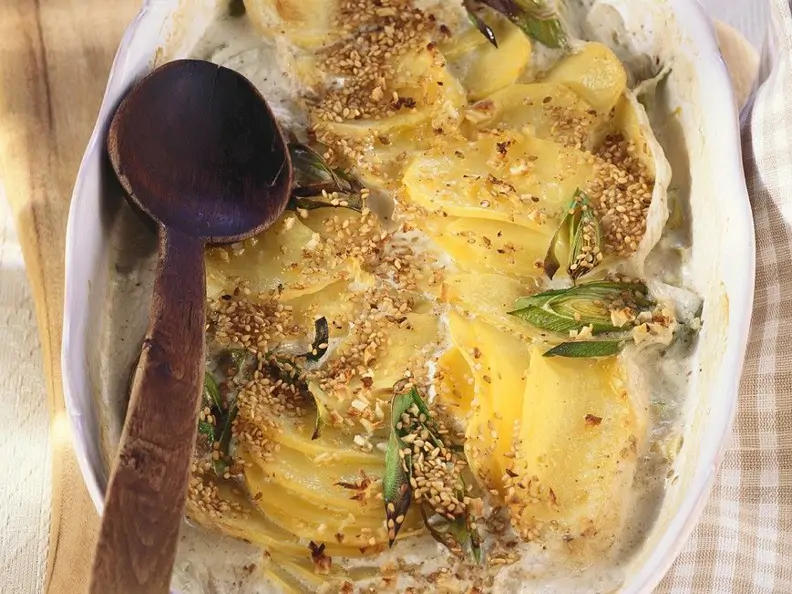 Kartoffel-Lauchgratin