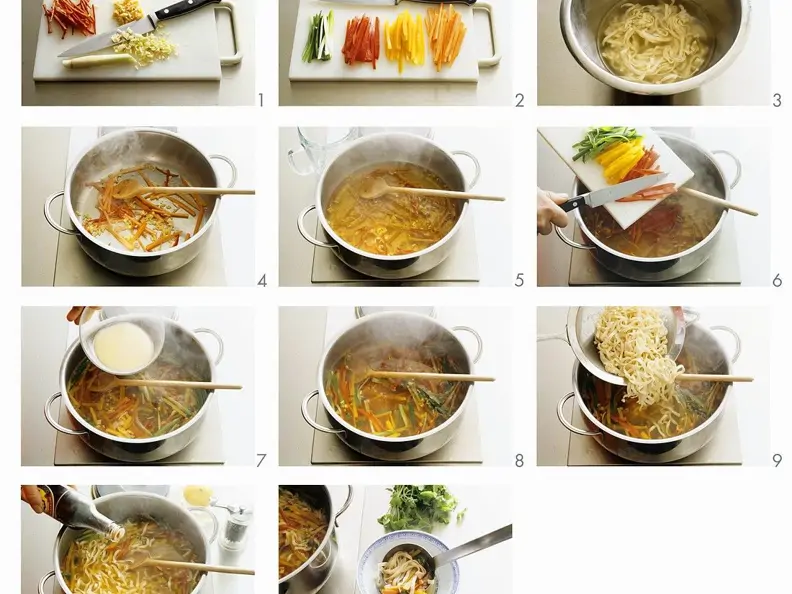 Asiatische Nudelsuppe mit Gemüse