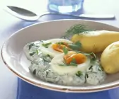Eier mit Kräutersauce