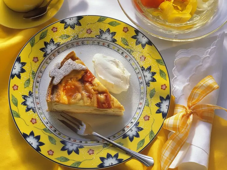 Käsekuchen mit Rhabarber