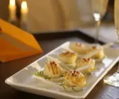 Jakobsmuscheln auf Lauchgemüse