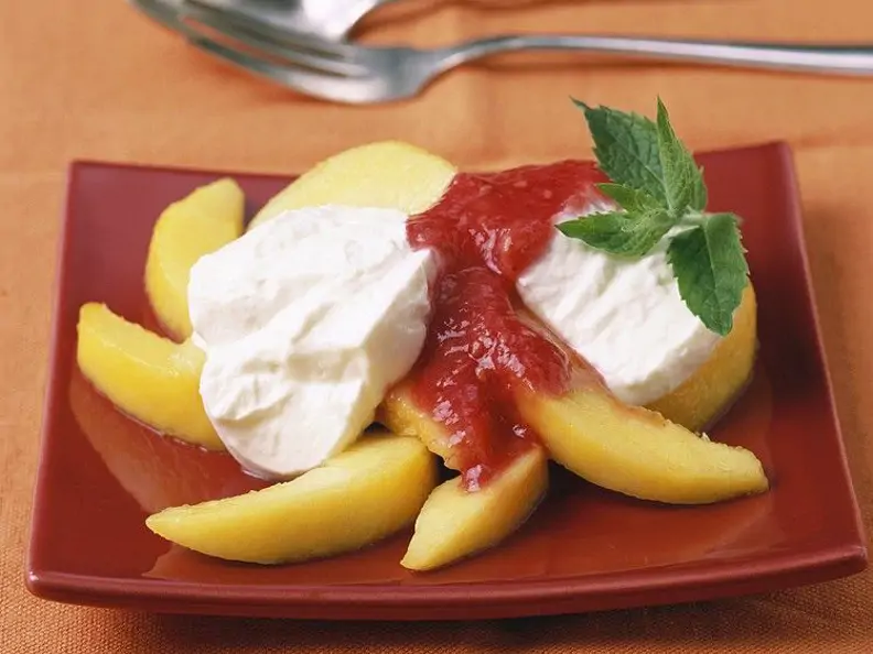 Pfirsich mit Quarkcreme