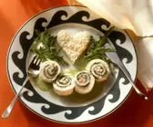 Seezungenröllchen mit Reis