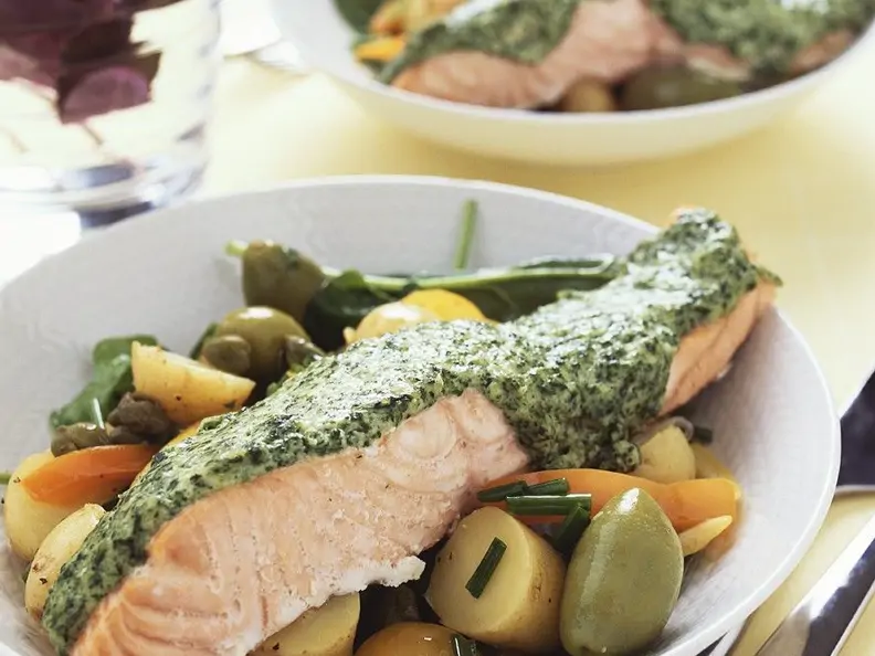 Lachs mit Kartoffelsalat