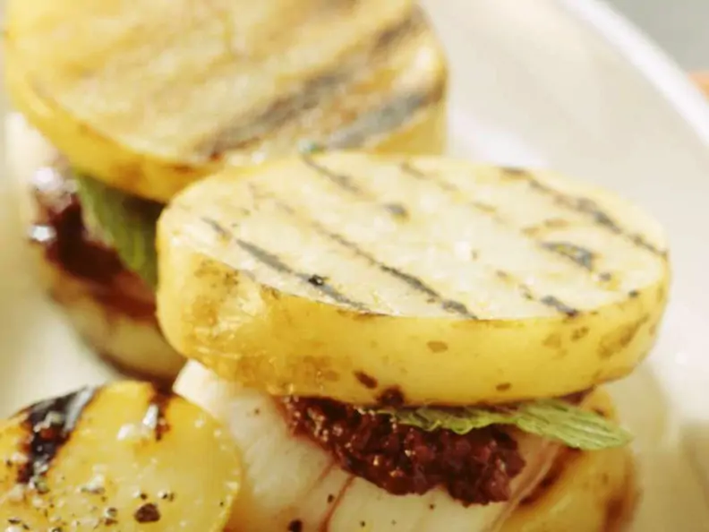 Grillkartoffeln mit Jakobsmuscheln