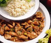 Putenragout mit Reis