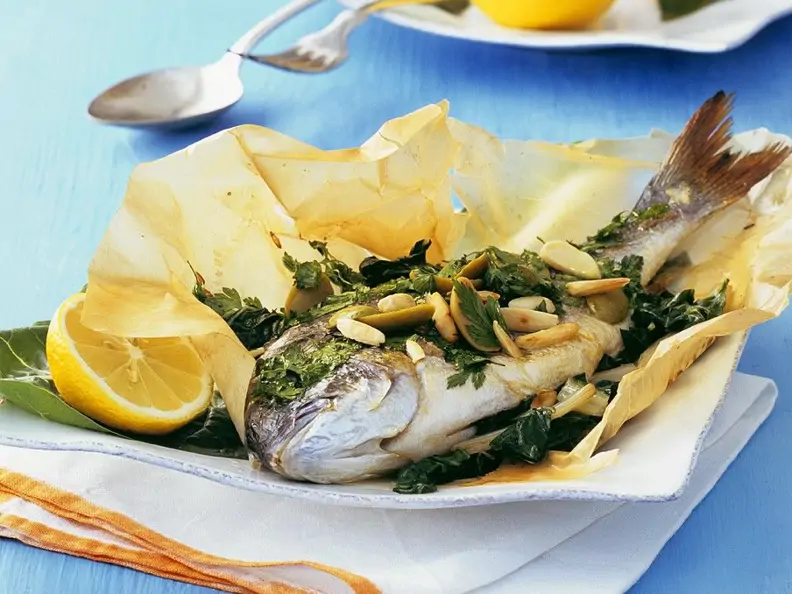 Dorade mit Mangold en papillote