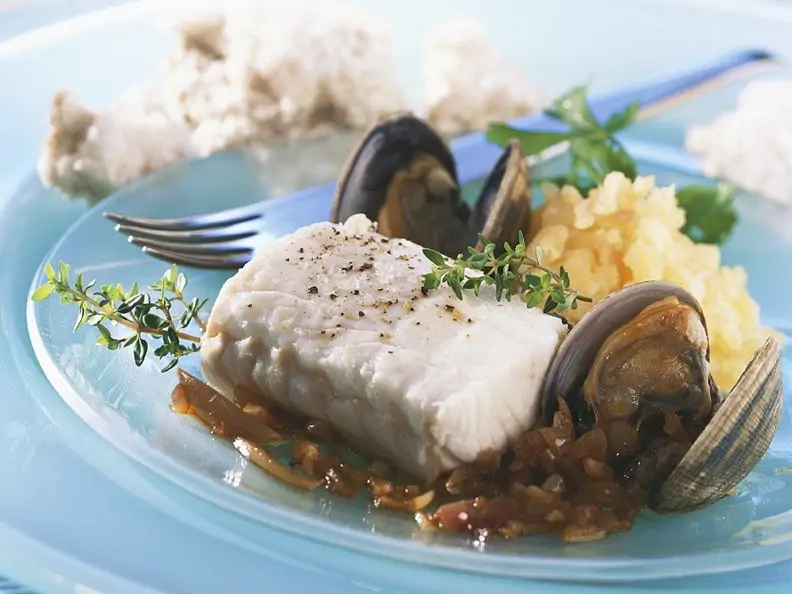 Seelachs mit Muschel